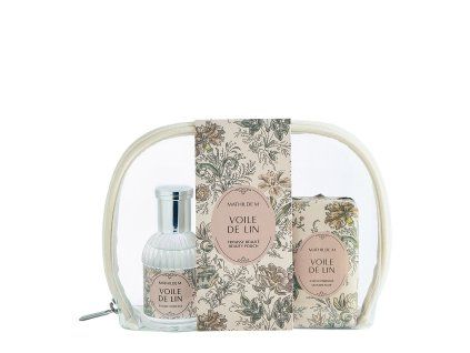 beauty pouch eau de toilette 30ml and soap voile de lin