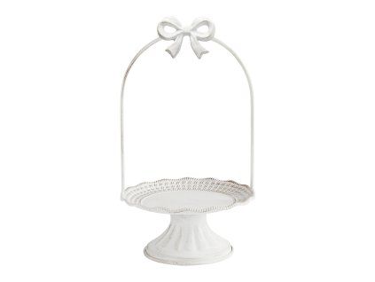 plateau sur pied noeud en metal blanchi