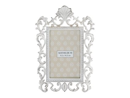 cadre photo rectangulaire eclat d antan en metal blanchi