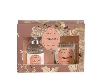 coffret parfum d ambiance et bougie parfumee tresor de fleurs marquise