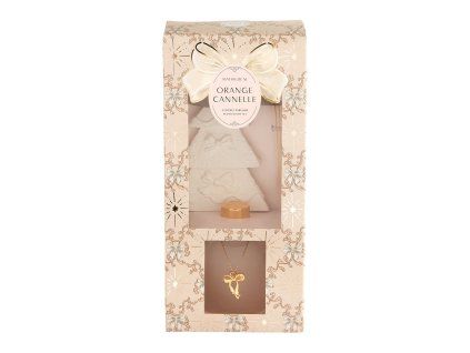 coffret diffuseur de parfum rubans de fete orange cannelle