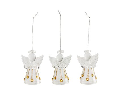 coffret de 3 mini anges a suspendre en verre