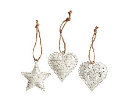 set de 3 decorations a suspendre en metal