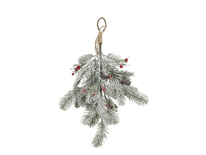 ZÁVESNÁ DEKORÁCIA FLEUR SO SNEHOM A BOBUĽAMI CHIC ANTIQUE (39127621)