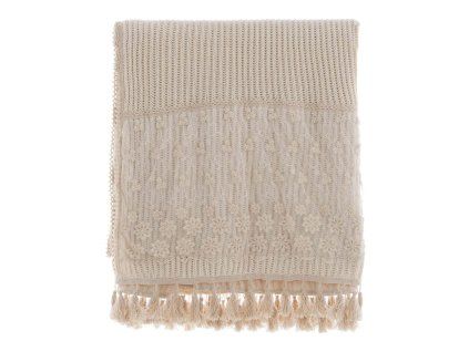 PLÉD DENTELLE 135*175 BLANC MARICLO (A36229)