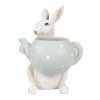 6pr3999 figurine rabbit 23 cm beige polyresin easter decoration