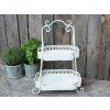 Dekoratívny etažér s ozdobným okrajom – Chic Antique, H54/L38/W25.5 cm, antique cream