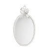 miroir ovale noeud en metal blanchi petit modele
