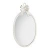 miroir ovale noeud en metal blanchi grand modele