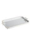 plateau miroir rectangulaire noeud en metal blanchi (1)