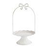 plateau sur pied noeud en metal blanchi