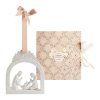 creche de noel parfumee rubans de fete orange cannelle