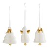 set de 3 decorations de noel a suspendre en ceramique