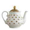 madame de recamier teapot golden polka dots